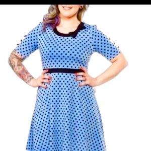 Sourpuss pinup polka dot dress size medium